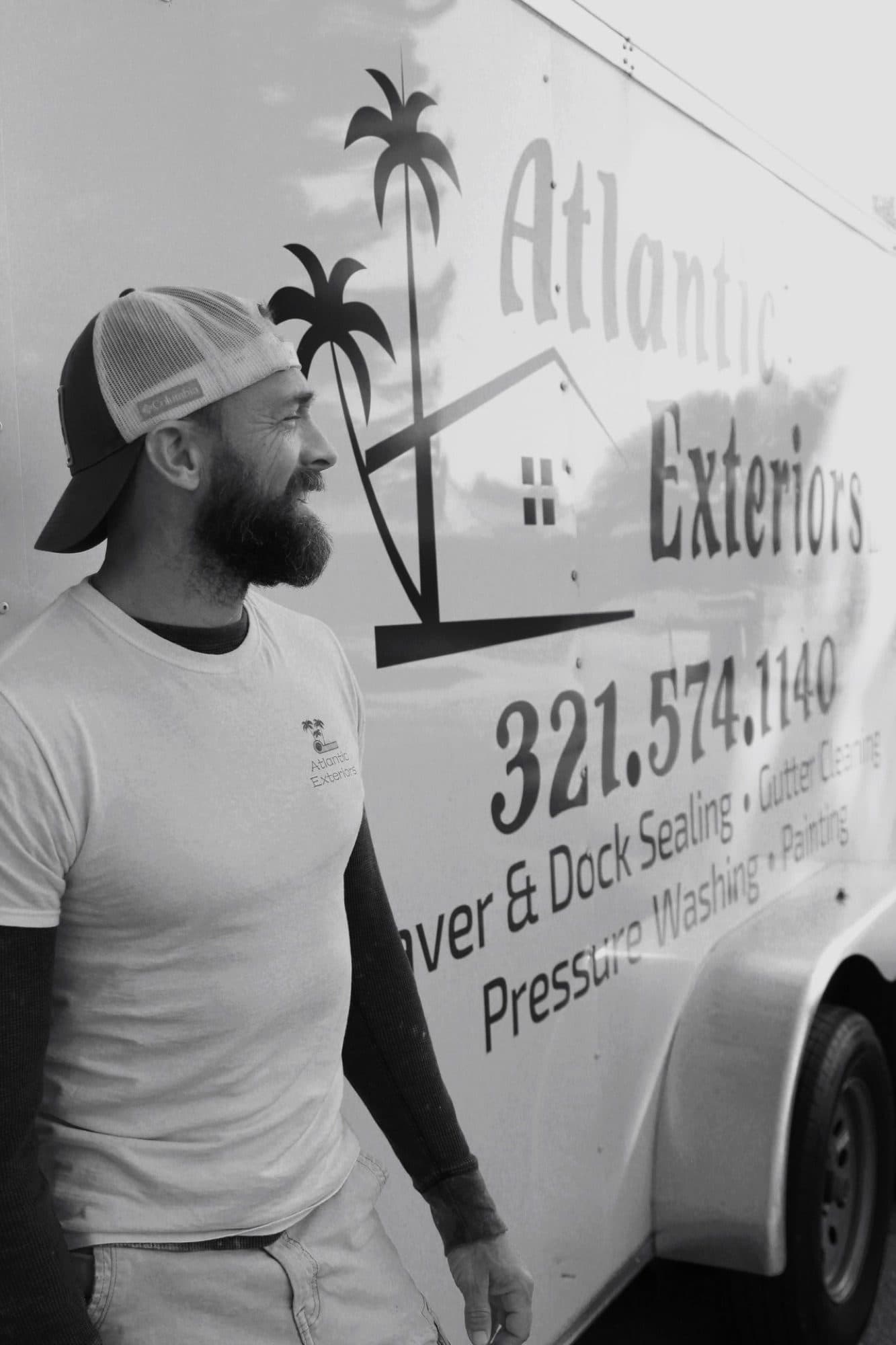 Derek on the job — paver work by Atlantic Exteriors in Brevard County, FL