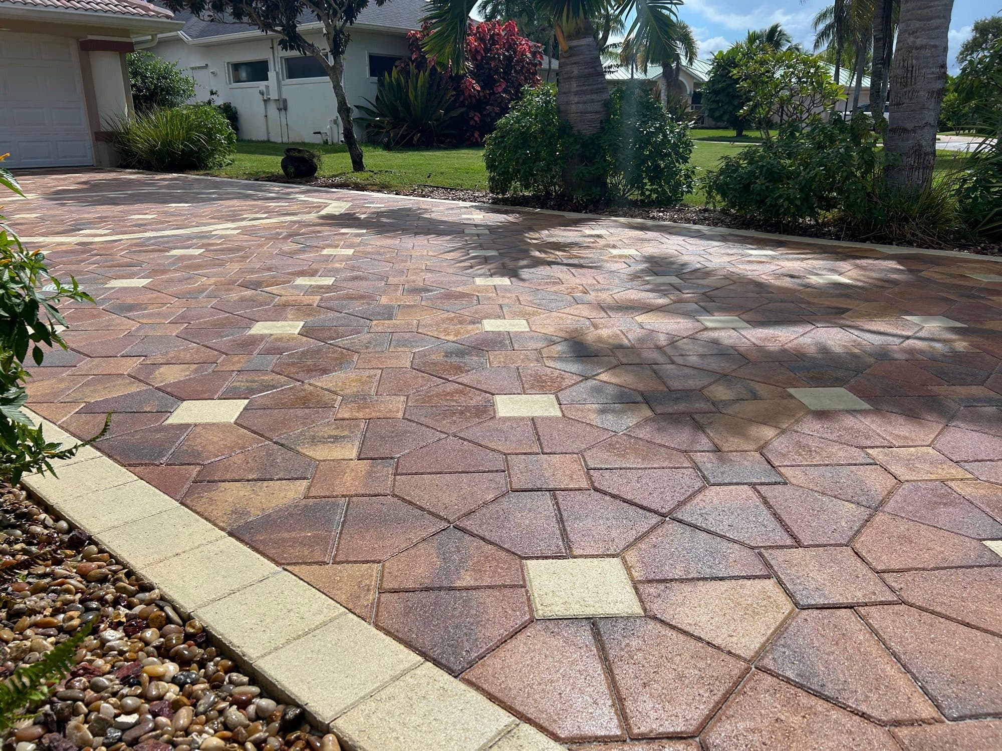 Restored, sealed paver driveway in Brevard County, Florida — Atlantic Exteriors